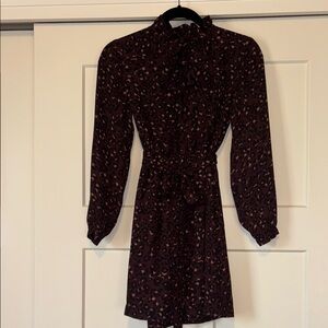 Black Sheath Dress with Bishop Sleeves and Collar